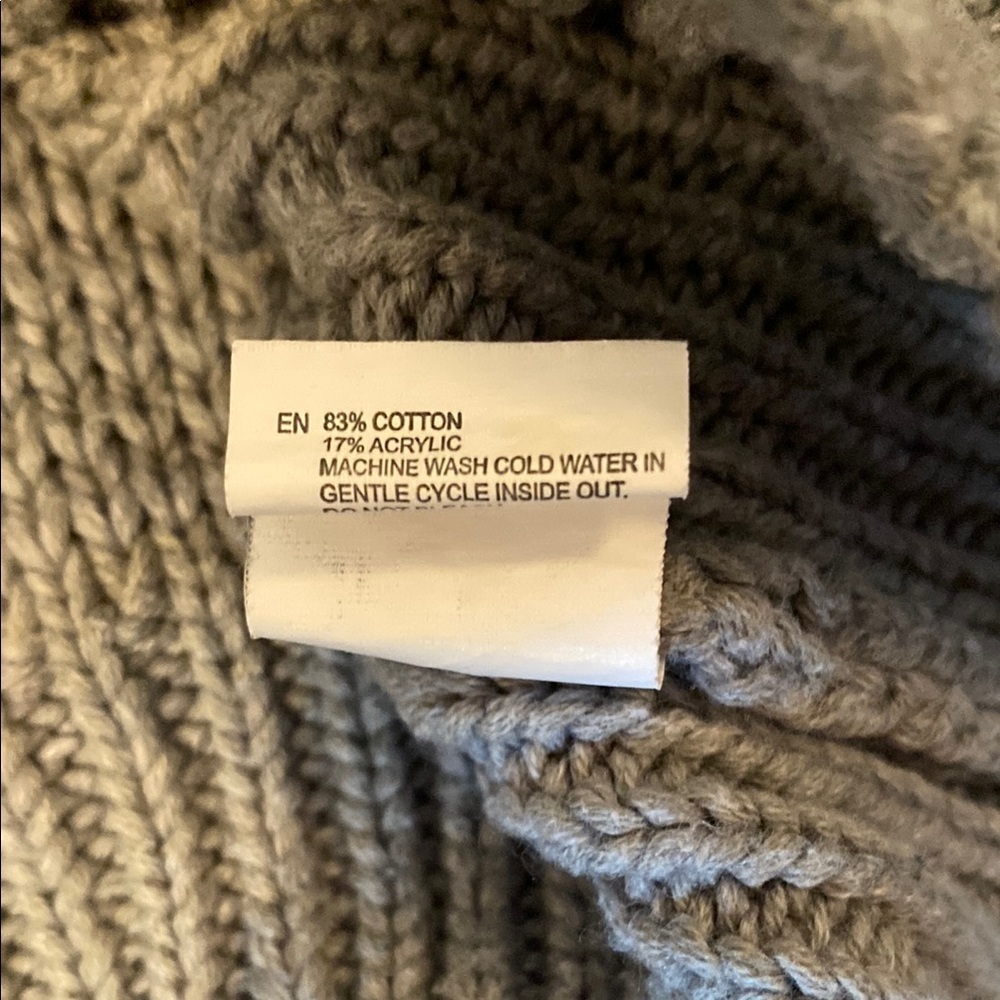 Alya Deep V neck Off the Shoulder Gray Cable Knit Sweater Cozy - Picture 7 of 8